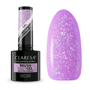 Гел в бутилка - Easy Brush Violet Glitter - CLARESA